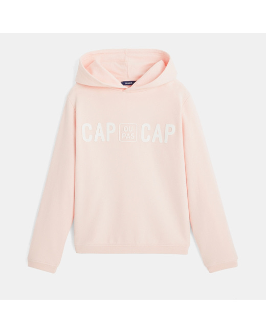 Sweat à capuche Cap ou pas cap rose fille