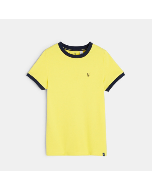 T-shirt en coton piqué jaune garçon