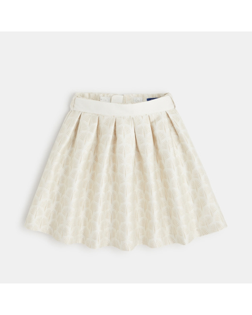 Jupe chic en jacquard beige fille