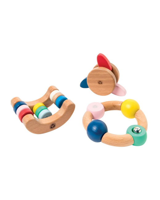 Set de 3 hochets en bois