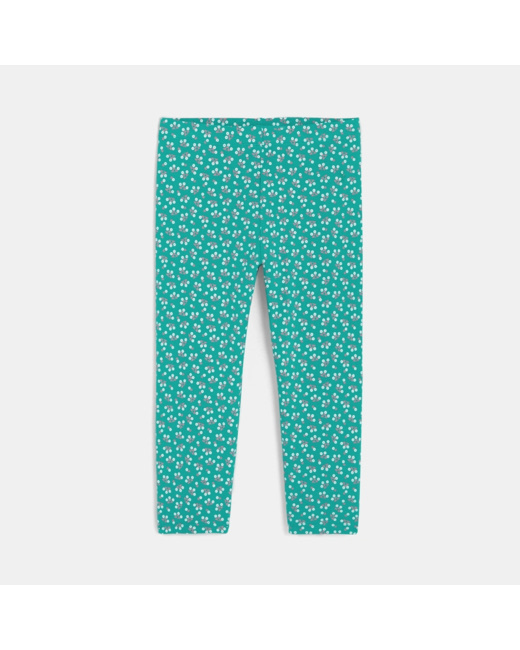 Leggings courts imprimés vert fille
