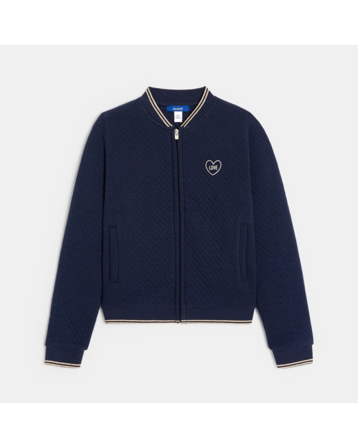 Sweat-shirt teddy molletonné bleu fille