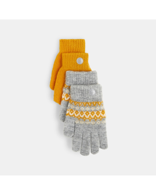 Gants en tricot (lot de 2 paires différentes) beige fille
