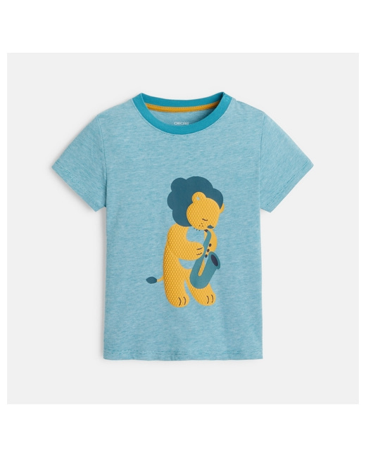 T-shirt rayé lion en relief