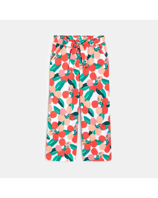 Pantalon large imprimé orange fille