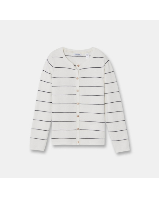 Gilet rayé bleu fille