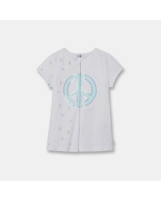 T-shirt à motif magique bleu fille