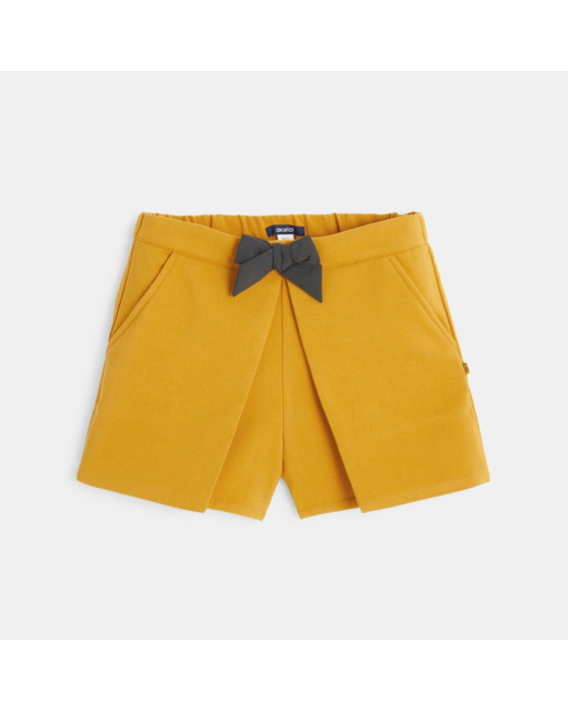 Short uni et nœud papillon jaune fille