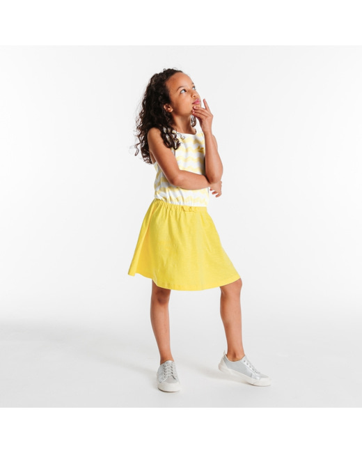 Robe-débardeur rayée jaune fille