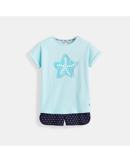 Pyjama d'été bleu fille
