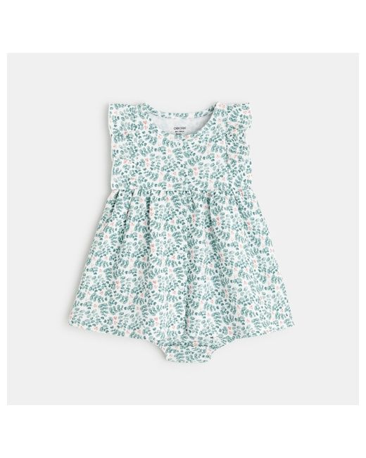 Robe fleurie gaufrée et bloomer