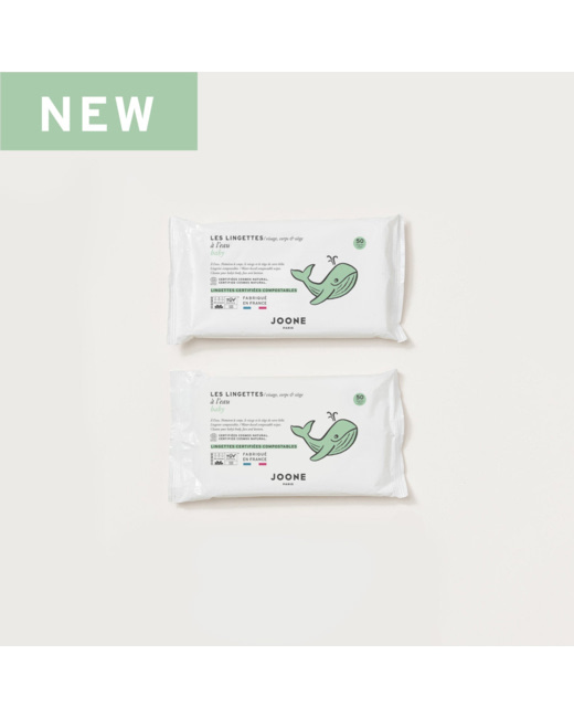 Les 2 paquets de lingettes à l'eau compostables