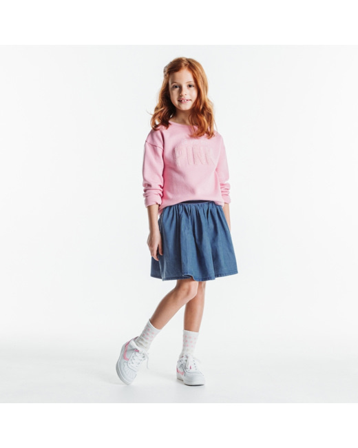 Jupe évasée en jean bleue fille