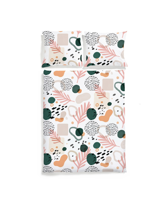 Housse de couette en satin de coton - Récif de Corail