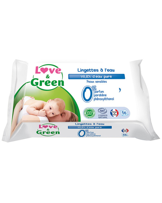 Lingettes hypoallergéniques à l'eau 