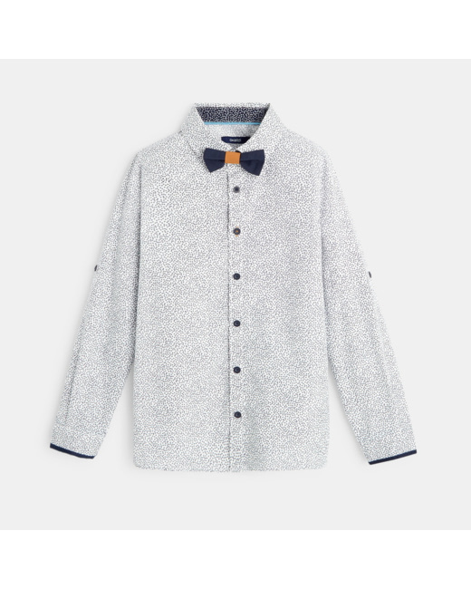 Chemise imprimée et nœud papillon bleue garçon
