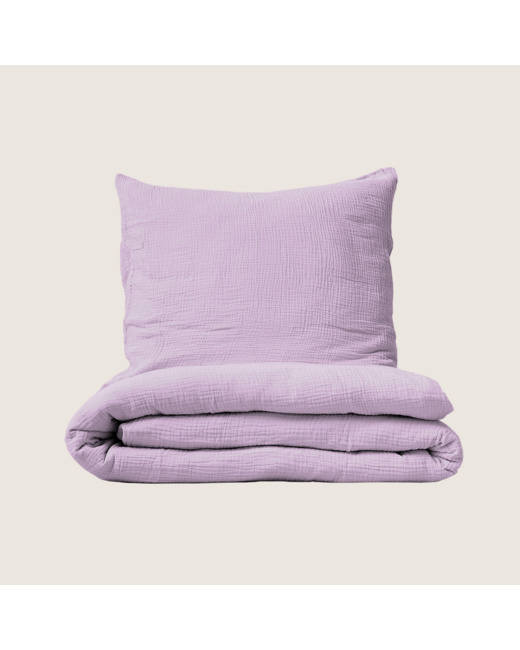 Housse De Couette Et Taie D'oreiller En Gaze De Coton