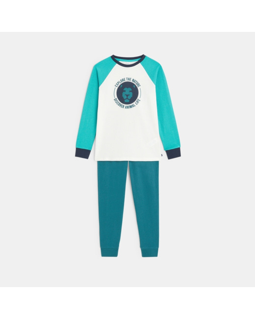 Pyjama 2 pièces en jersey bleu garçon