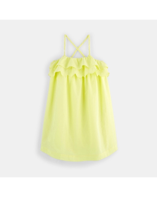 Robe à bretelles jaune fille