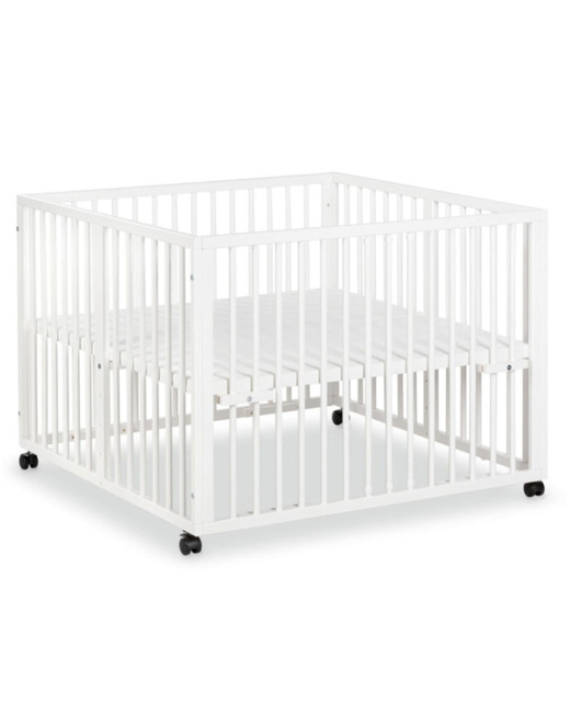 Parc bébé réglable en bois avec roulettes intégrées JONAS