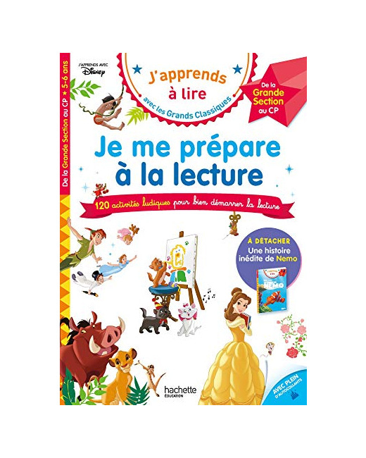 Disney - Je me prépare à la lecture avec les grands classiques Disney - Cahier de vacances 2023: GS - CP dès 5 ans