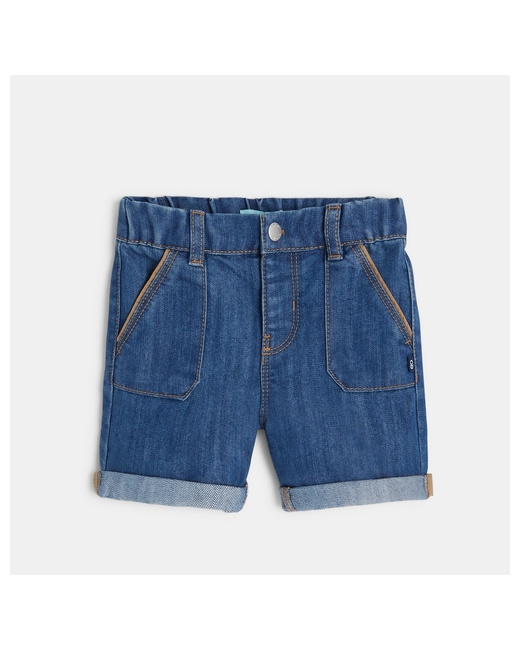 Short denim à revers