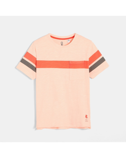 T-shirt over size à rayures rose garçon