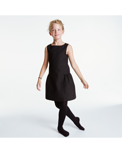 Robe preppy pailletée noire fille