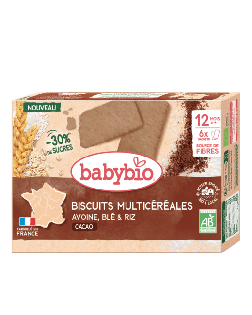 Biscuits multicéréales Cacao - Avoine, Blé et Riz