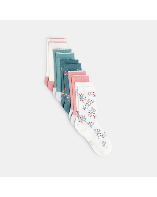 Chaussettes fantaisie (lot de 5) vertes fille