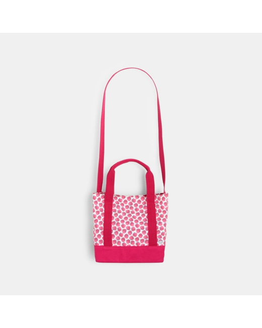Sac en toile imprimée rose fille