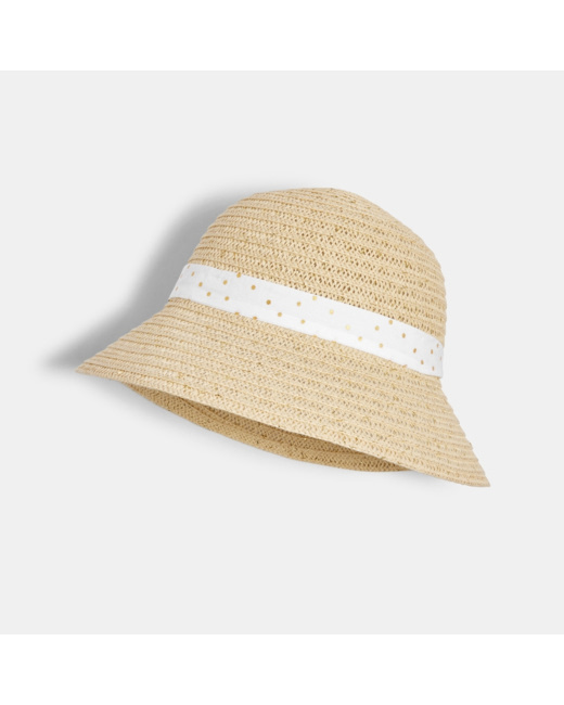 Chapeau de soleil forme cloche beige fille
