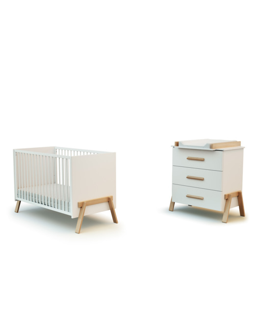 Duo Lit Bébé et Commode en bois CANAILLE