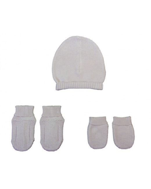 Set bonnet chausson moufle tricot