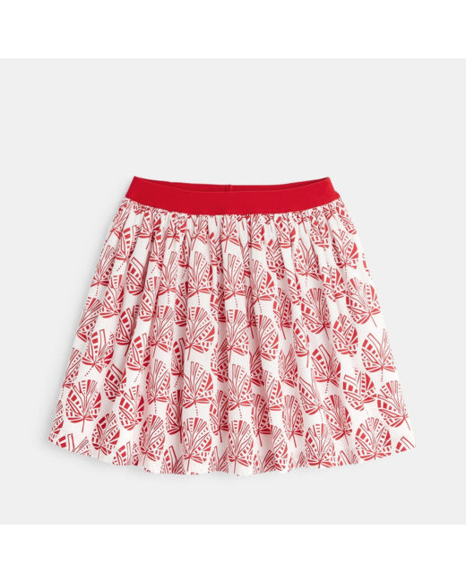 Jupe patineuse imprimé arty rouge fille