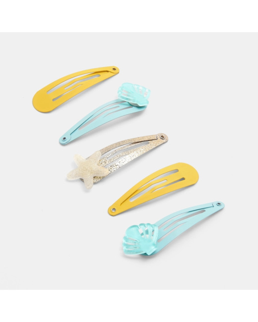 Barrettes clic clac en métal turquoise fille