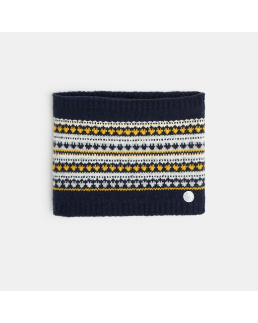 Tour de cou en tricot à motifs scandinaves gris garçon