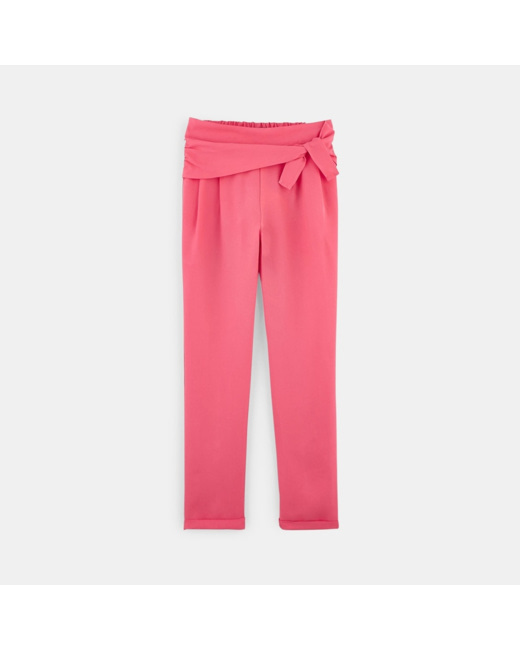 Pantalon fluide uni rose fille