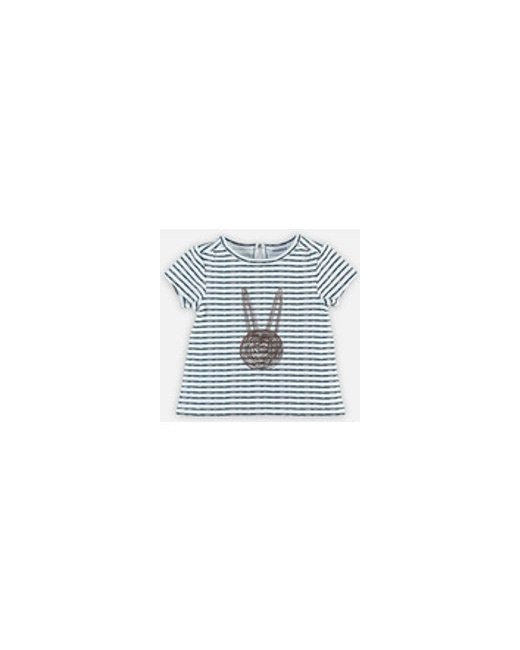 T-shirt manches courtes à rayures et lurex