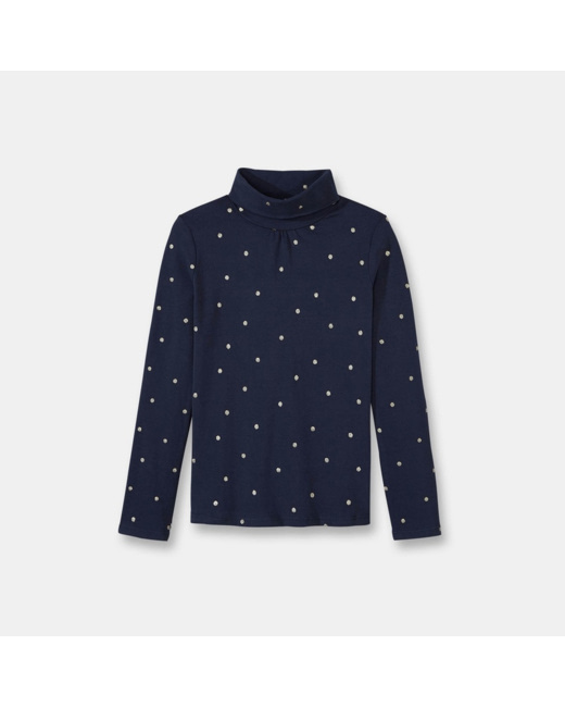 T-shirt col roulé bleu fille