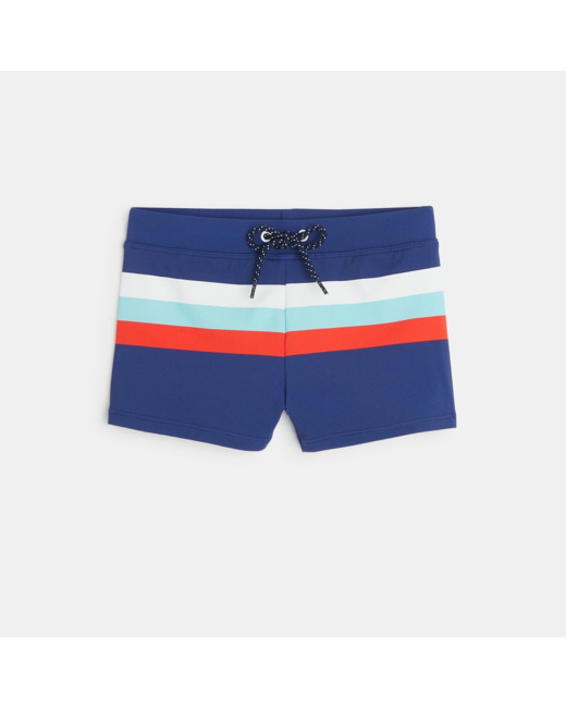 Boxer de bain rayé bleu garçon