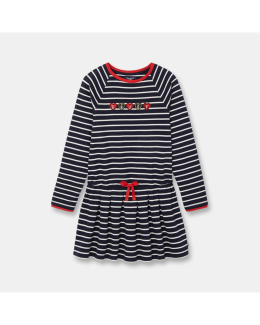 Robe rayée bleue fille