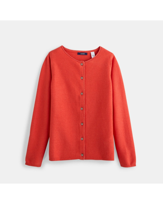 Gilet boutonné rouge fille