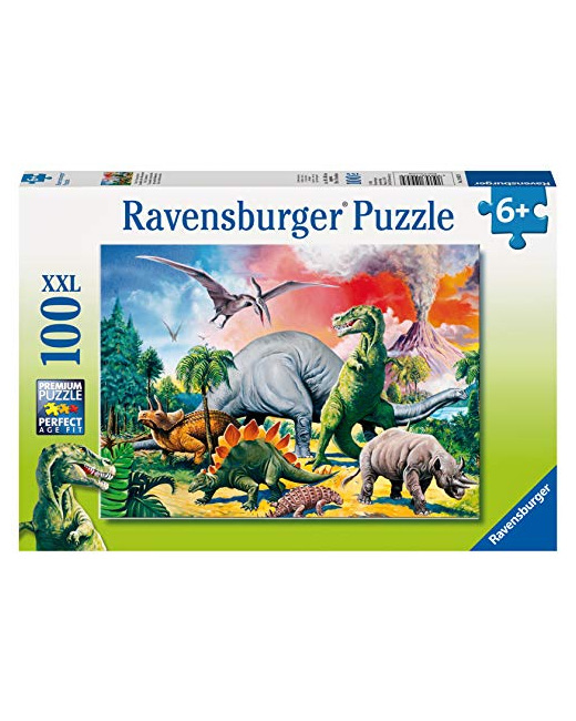 Puzzle - Au milieu des dinosaures - 100 pièces