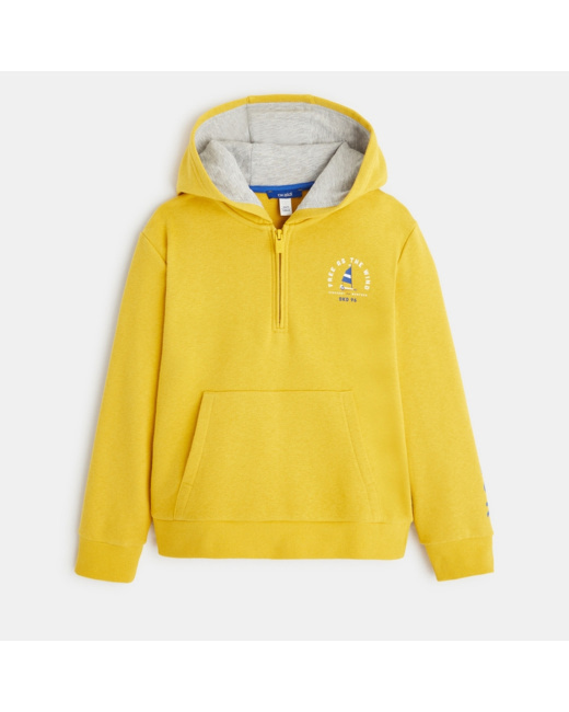 Sweat-shirt à capuche jaune garçon