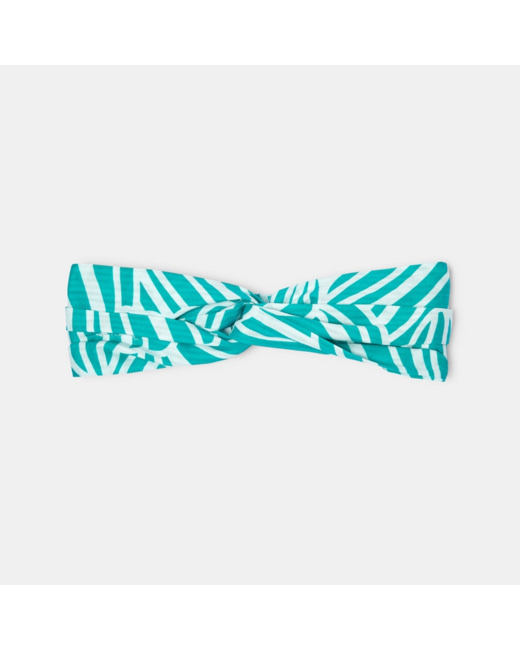 Headband imprimé en jersey vert fille