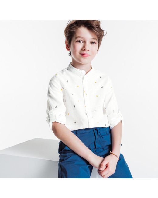 Chemise col Mao jaune garçon