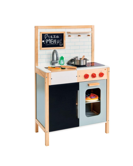 Grande cuisinière en bois sonore et lumineuse