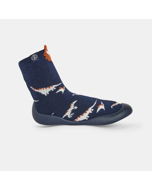 Chausson chaussette dinosaures bleues garçon
