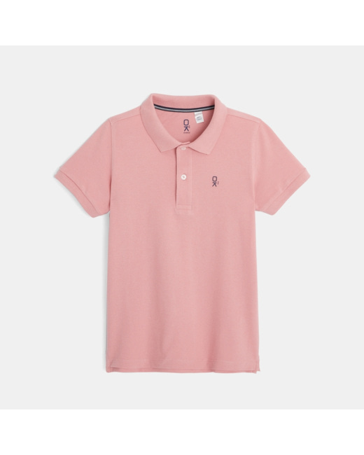 Polo en coton piqué rose garçon